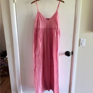 Cotton seersucker summer dress by It’s A New Day Coral Pink NWT size Small